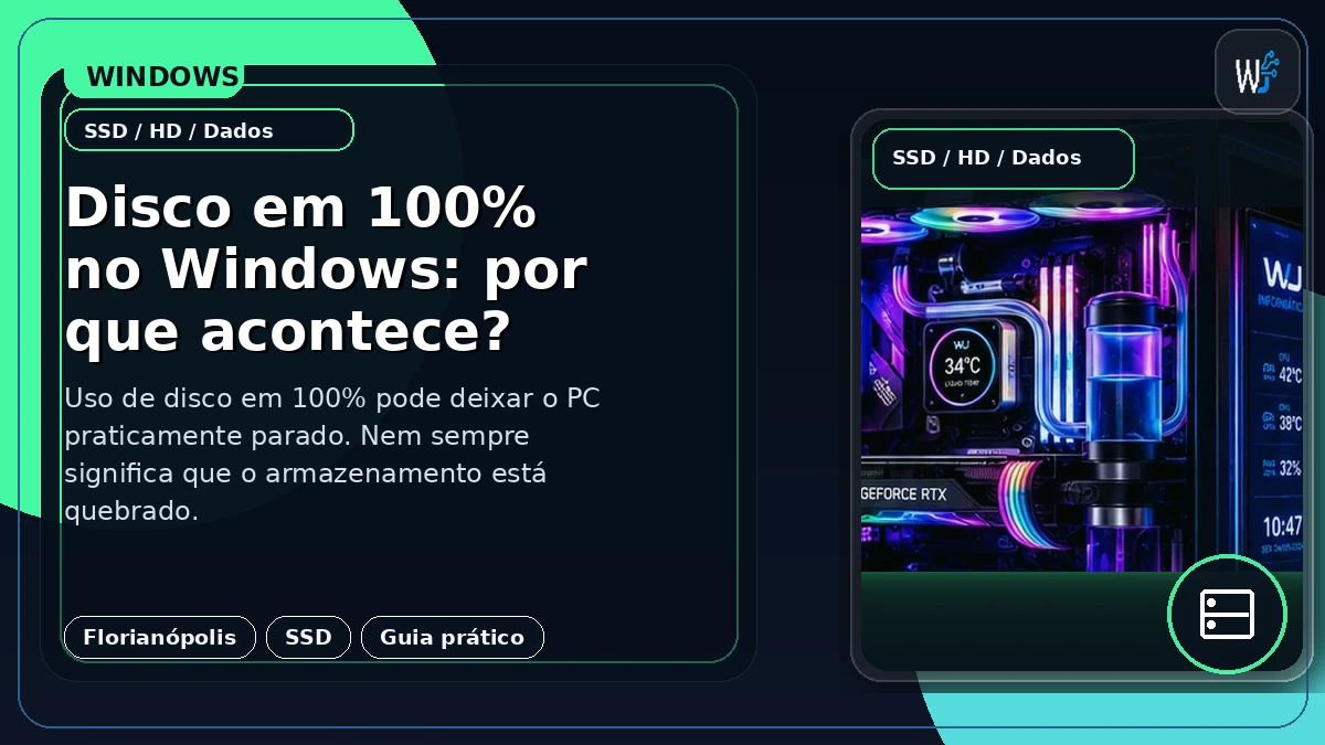 Disco em 100% no Windows: por que acontece?