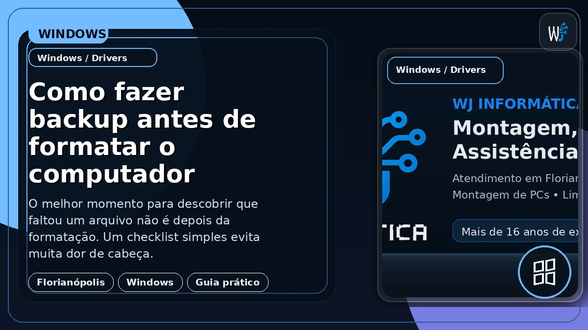 Como fazer backup antes de formatar o computador