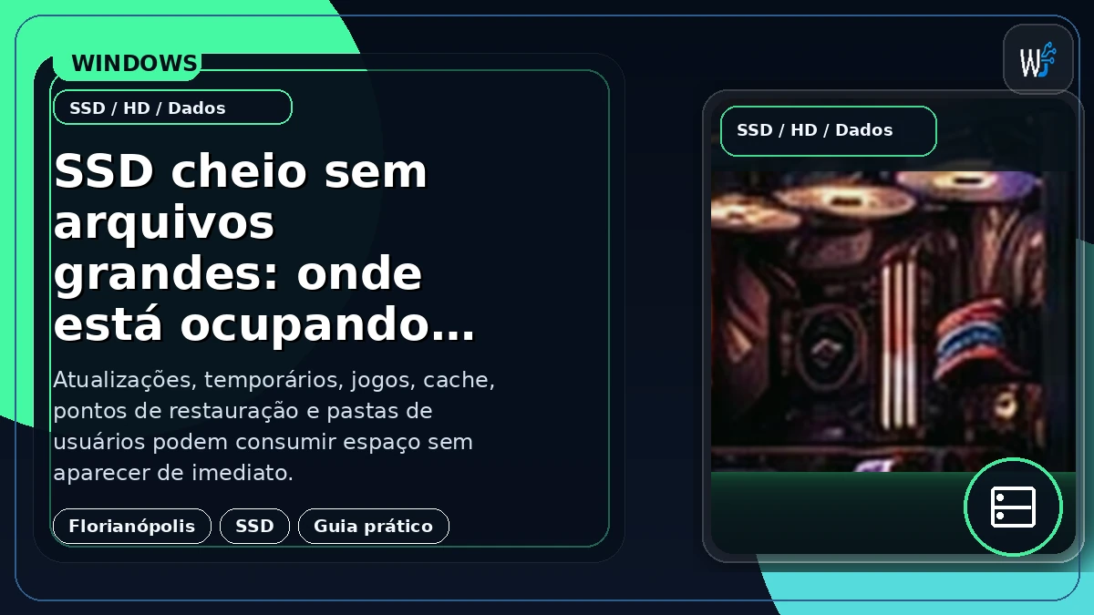 SSD cheio sem arquivos grandes: onde está ocupando espaço?