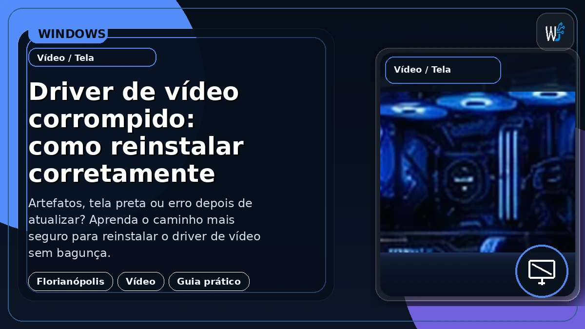 Driver de vídeo corrompido: como reinstalar corretamente