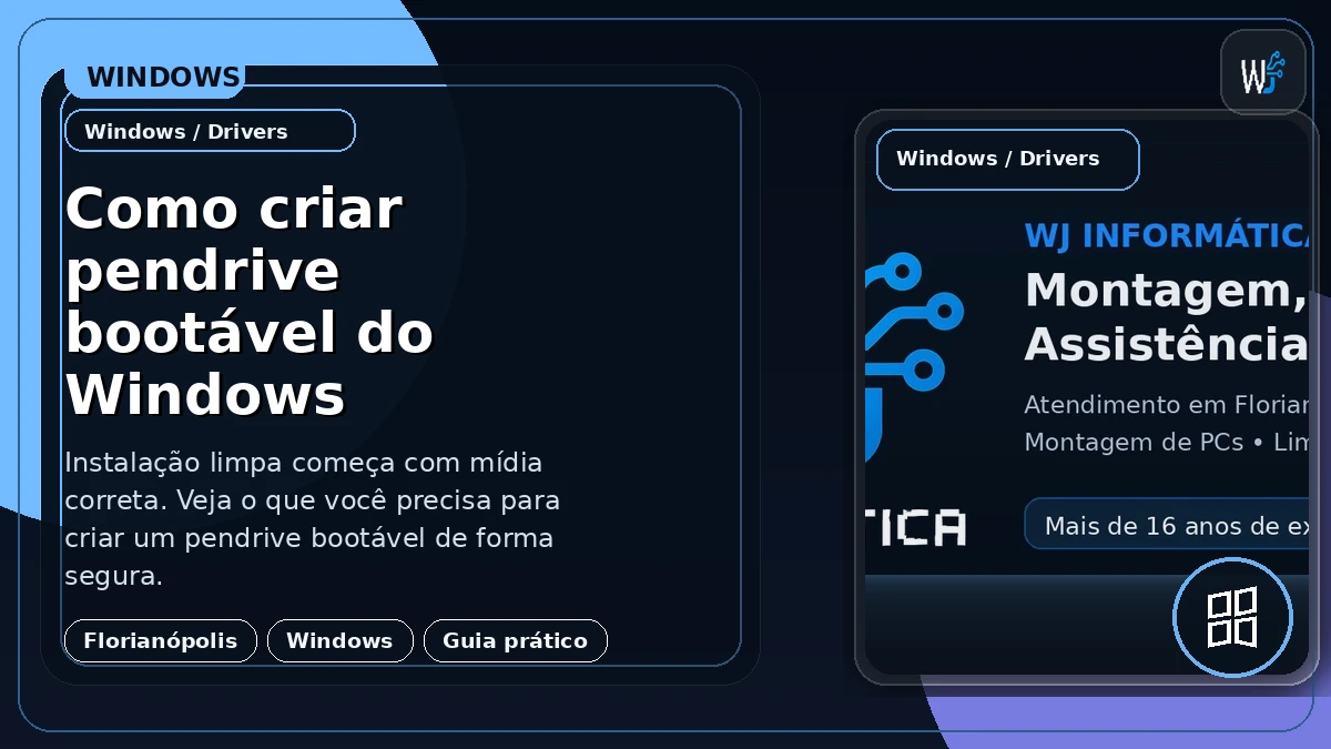 Como criar pendrive bootável do Windows